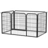 PawHut Dog Playpen, Heavy-duty Metal Puppy Play Pen, Pet Exercise Fences for Outside and Indoor, DIY Design with Door for Multiple Dogs, 4 Panels, 27.5"H