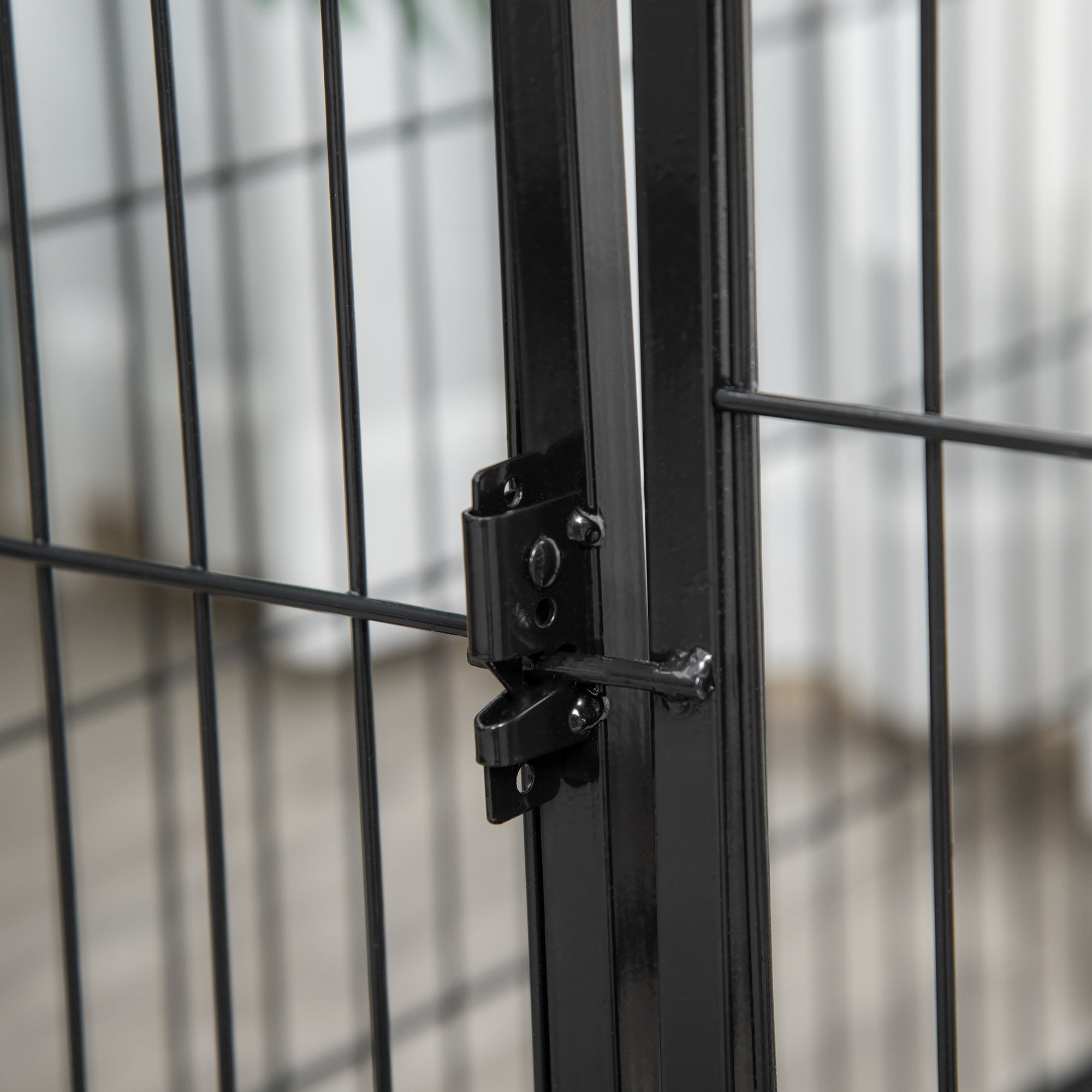 PawHut Dog Playpen, Heavy-duty Metal Puppy Play Pen, Pet Exercise Fences for Outside and Indoor, DIY Design with Door for Multiple Dogs, 4 Panels, 27.5"H