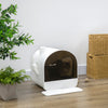 PawHut Large Cat Litter Box with Lid, Enclosed Kitty Litter Box with Slide-out Tray, Scoop, Filter, White