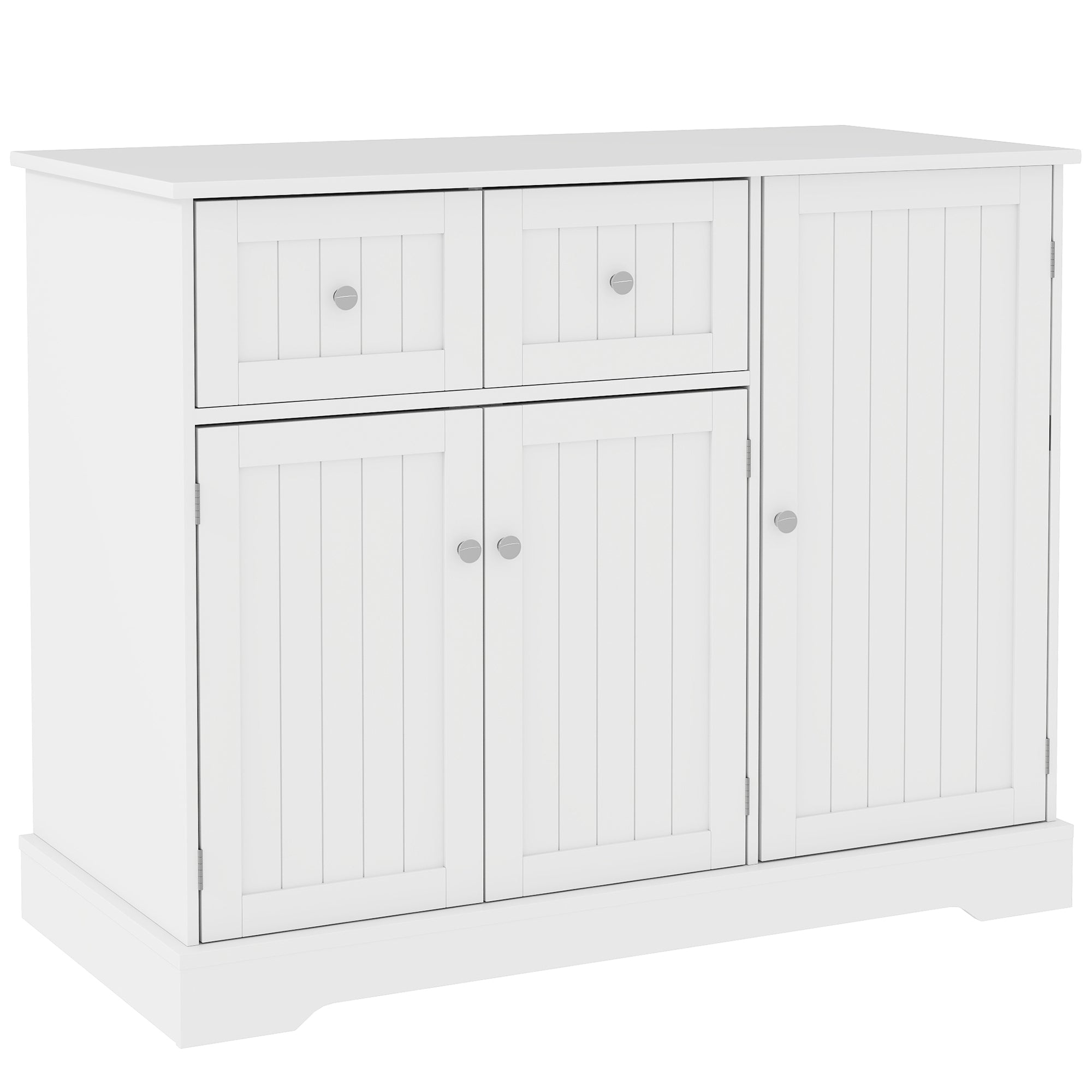 PawHut Cat Litter Box Enclosure, Hidden Litter Box Furnitrue Indoor Cat House with Drawer, Storage, Anti-tip Kit, Cat Washroom for Living Room, Bedroom, White