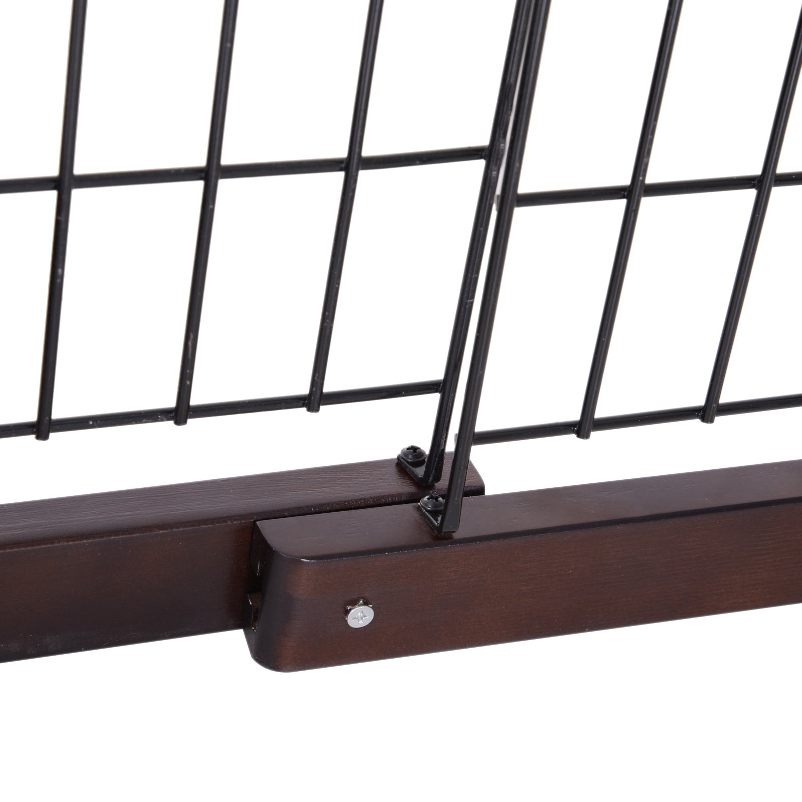 PawHut Free Standing Dog Gate, Adjustable 61 -103 (cm) Indoor Barrier, Flexible Pet Fence, Secure Separation Guard, with Support Feet, for small dog, Brown