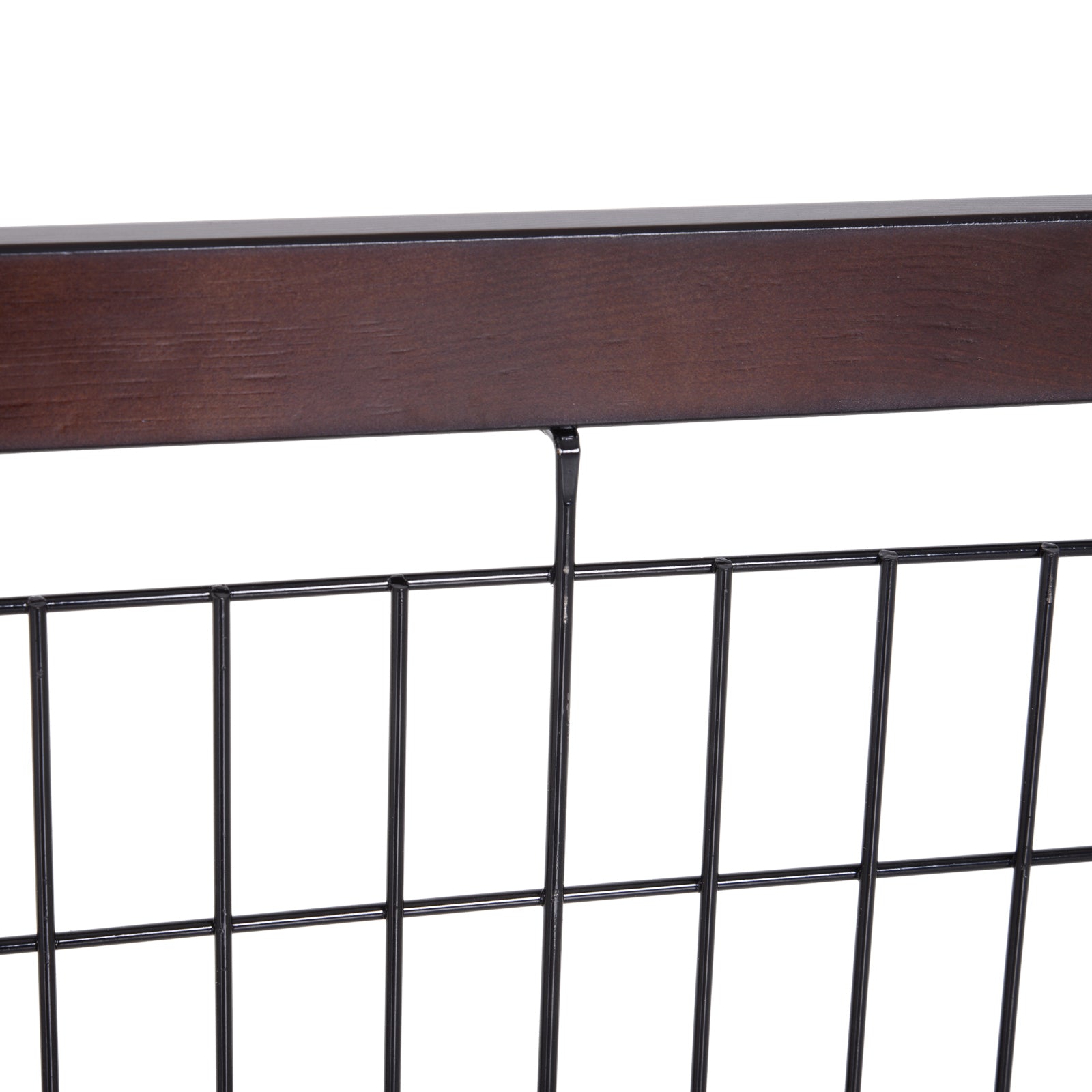 PawHut Free Standing Dog Gate, Adjustable 61 -103 (cm) Indoor Barrier, Flexible Pet Fence, Secure Separation Guard, with Support Feet, for small dog, Brown