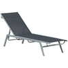 Outsunny Patio Lounge Chair, Outdoor Sun Lounger with 5-Position Backrest for Sun Room, Garden, Black