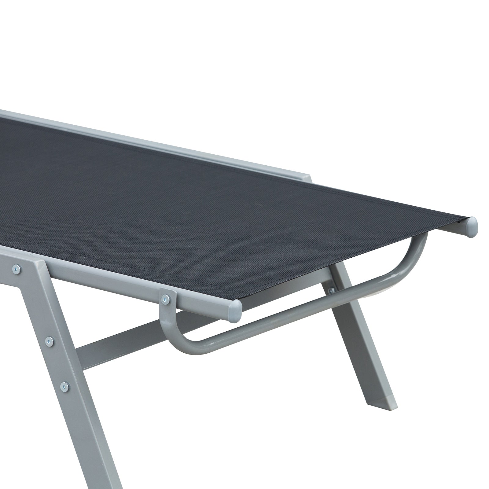 Outsunny Patio Lounge Chair, Outdoor Sun Lounger with 5-Position Backrest for Sun Room, Garden, Black