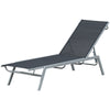 Outsunny Patio Lounge Chair, Outdoor Sun Lounger with 5-Position Backrest for Sun Room, Garden, Black