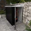 Outsunny 4' x 6' Steel Garden Storage Shed Lean to Shed Outdoor Metal Tool House with Lockable Door and 2 Air Vents for Backyard, Patio, Lawn, Dark Grey