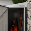 Outsunny 4' x 6' Steel Garden Storage Shed Lean to Shed Outdoor Metal Tool House with Lockable Door and 2 Air Vents for Backyard, Patio, Lawn, Dark Grey