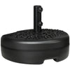 Outsunny Half Round Umbrella Base, Sand or Water Filled Half Patio Umbrella Stand Holder for Lawn, Deck, 40lb Capacity Water or 46lb Capacity Sand, Fit 1.5"or 2" Pole, Black