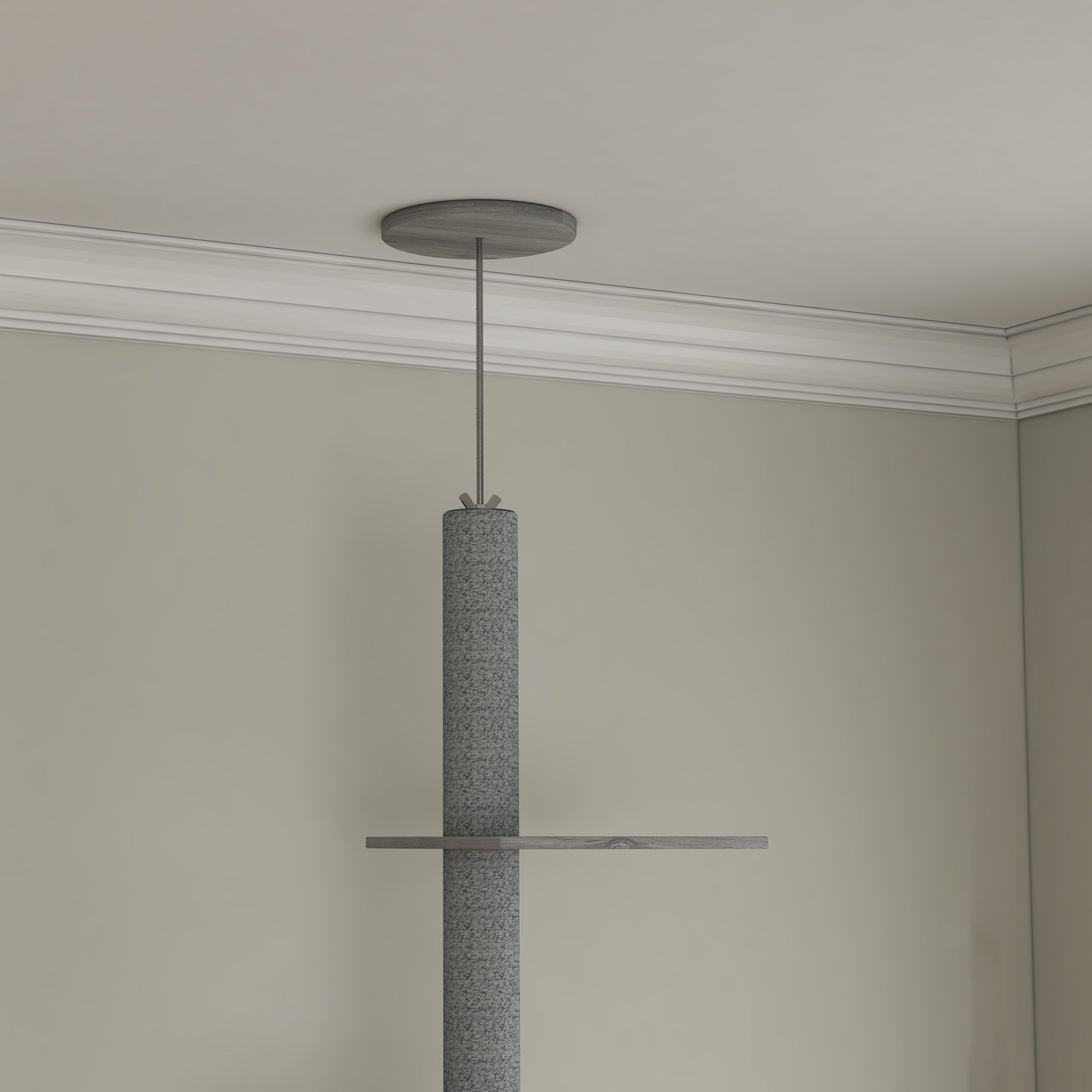 PawHut Cat Tree with Litter Box Enclosure, 2 in 1 Floor to Ceiling Cat Tower Litter Box Furniture with Condo, Bed, Hammock, Scratching Posts, and Platforms for Indoor Use, Gray