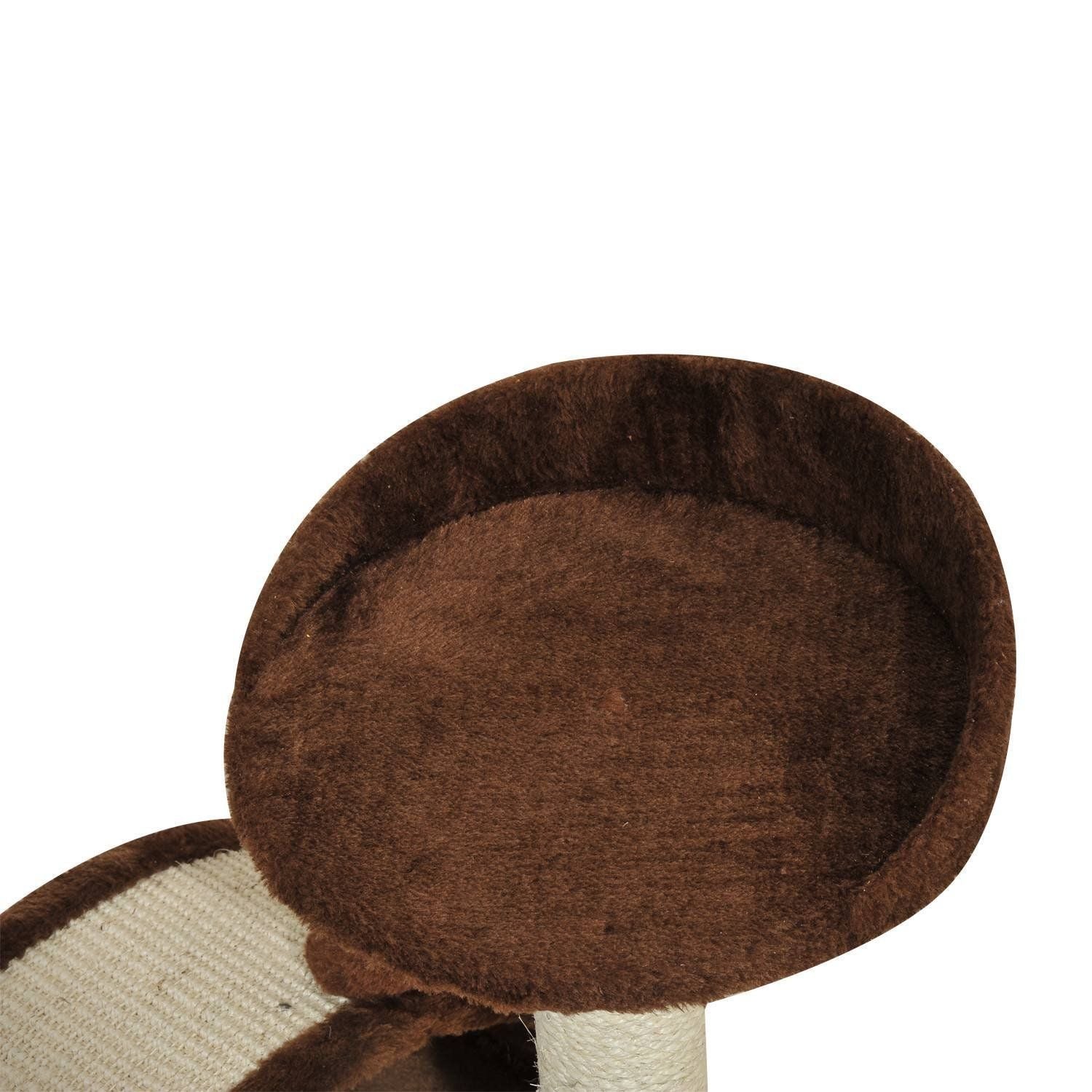 PawHut 18" Cat Scratching Tree Kitty House Kitten Activity Centre Pet Bed Post Furniture with Hanging Toy (Brown)