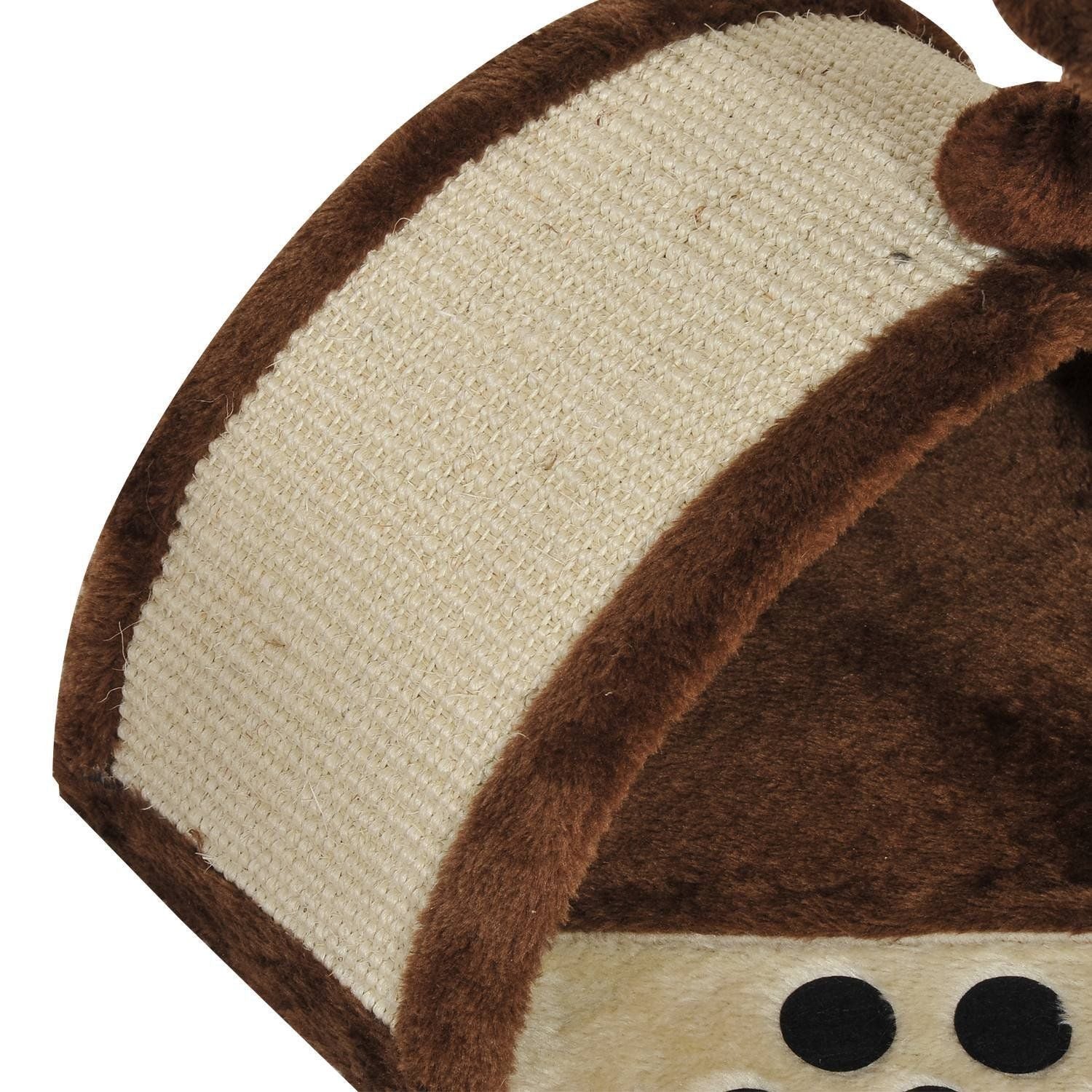 PawHut 18" Cat Scratching Tree Kitty House Kitten Activity Centre Pet Bed Post Furniture with Hanging Toy (Brown)