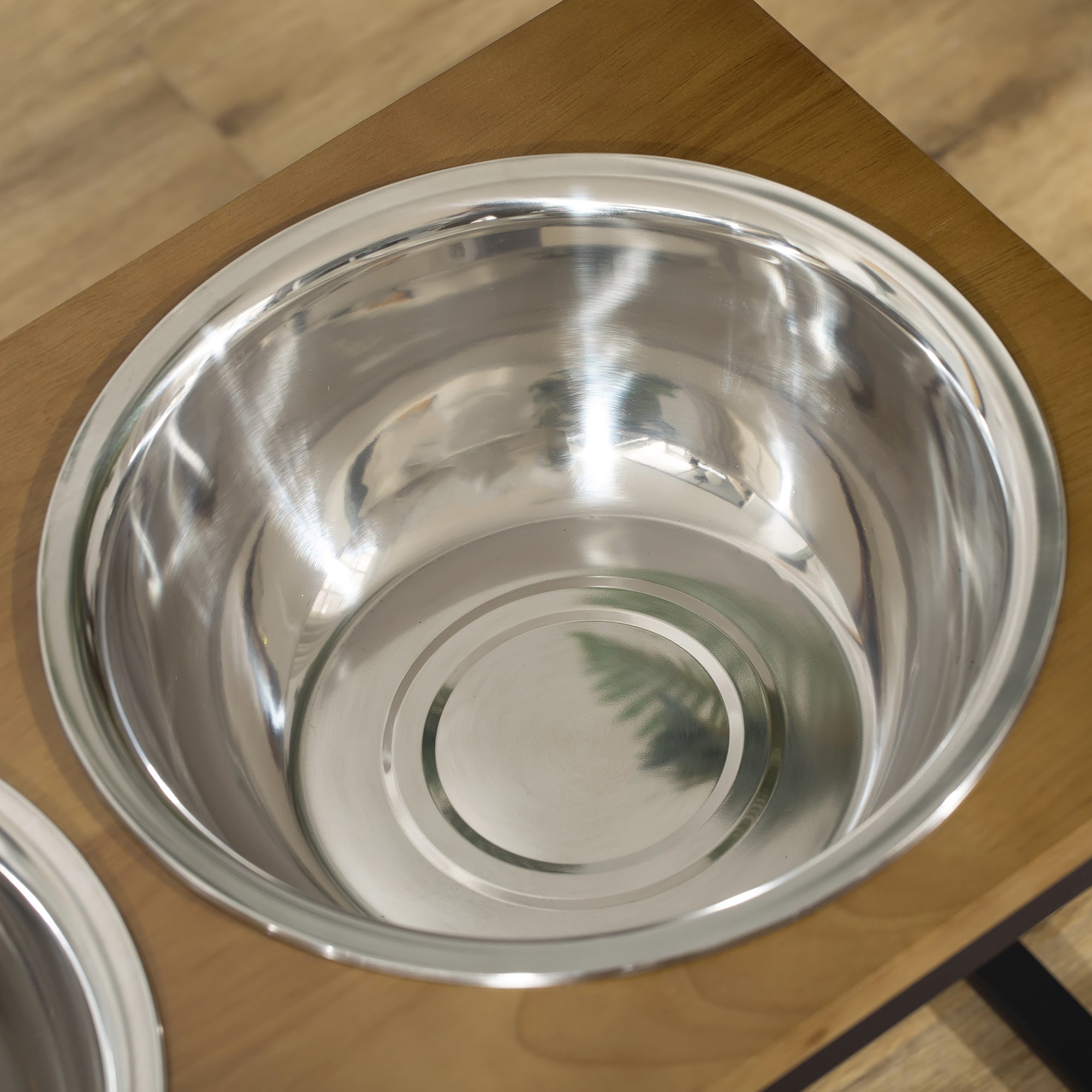 PawHut Raised Dog Bowls with Stand, Dog Feeding Station, for Large, Medium Dogs - Oak Tone