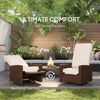 Outsunny PE Rattan Outdoor Swivel Chair with 360° Swivel, Wicker Patio Chair with Footrest, Soft Cushion and Armrest for Patio, Garden, Backyard, Cream White