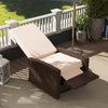 Outsunny PE Rattan Outdoor Swivel Chair with 360° Swivel, Wicker Patio Chair with Footrest, Soft Cushion and Armrest for Patio, Garden, Backyard, Cream White