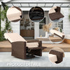 Outsunny PE Rattan Outdoor Swivel Chair with 360° Swivel, Wicker Patio Chair with Footrest, Soft Cushion and Armrest for Patio, Garden, Backyard, Cream White