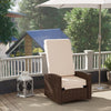 Outsunny PE Rattan Outdoor Swivel Chair with 360° Swivel, Wicker Patio Chair with Footrest, Soft Cushion and Armrest for Patio, Garden, Backyard, Cream White