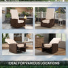 Outsunny PE Rattan Outdoor Swivel Chair with 360° Swivel, Wicker Patio Chair with Footrest, Soft Cushion and Armrest for Patio, Garden, Backyard, Cream White