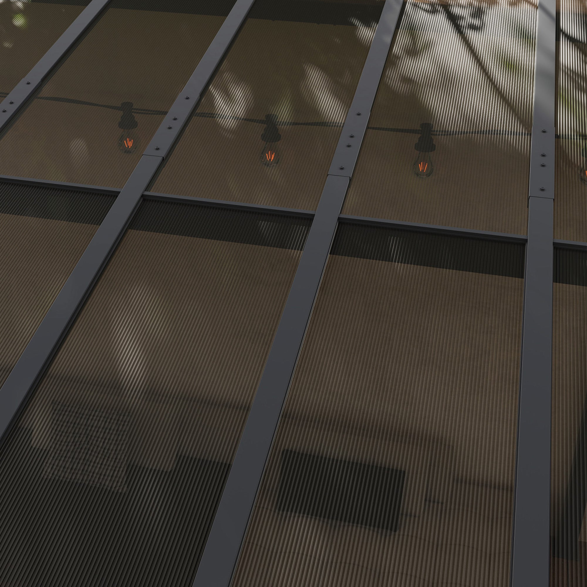 Outsunny 10' x 10' Outdoor Pergola with UPF 50+ and Waterproof Polycarbonate Roof, Wall-Mounted / Free Standing Hardtop Gazebo, Wind-resistant for Patio Deck Backyard, Dark Grey