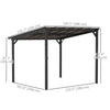 Outsunny 10' x 10' Outdoor Pergola with UPF 50+ and Waterproof Polycarbonate Roof, Wall-Mounted / Free Standing Hardtop Gazebo, Wind-resistant for Patio Deck Backyard, Dark Grey