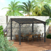 Outsunny 10' x 10' Outdoor Pergola with UPF 50+ and Waterproof Polycarbonate Roof, Wall-Mounted / Free Standing Hardtop Gazebo, Wind-resistant for Patio Deck Backyard, Dark Grey