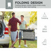 Outsunny Set of 2 Folding Patio Chairs, Outdoor Bungee Sling Chairs for Travel, Portable Camping Chairs w/ Armrests for Garden, Pool, Beach, Backyard, Grey
