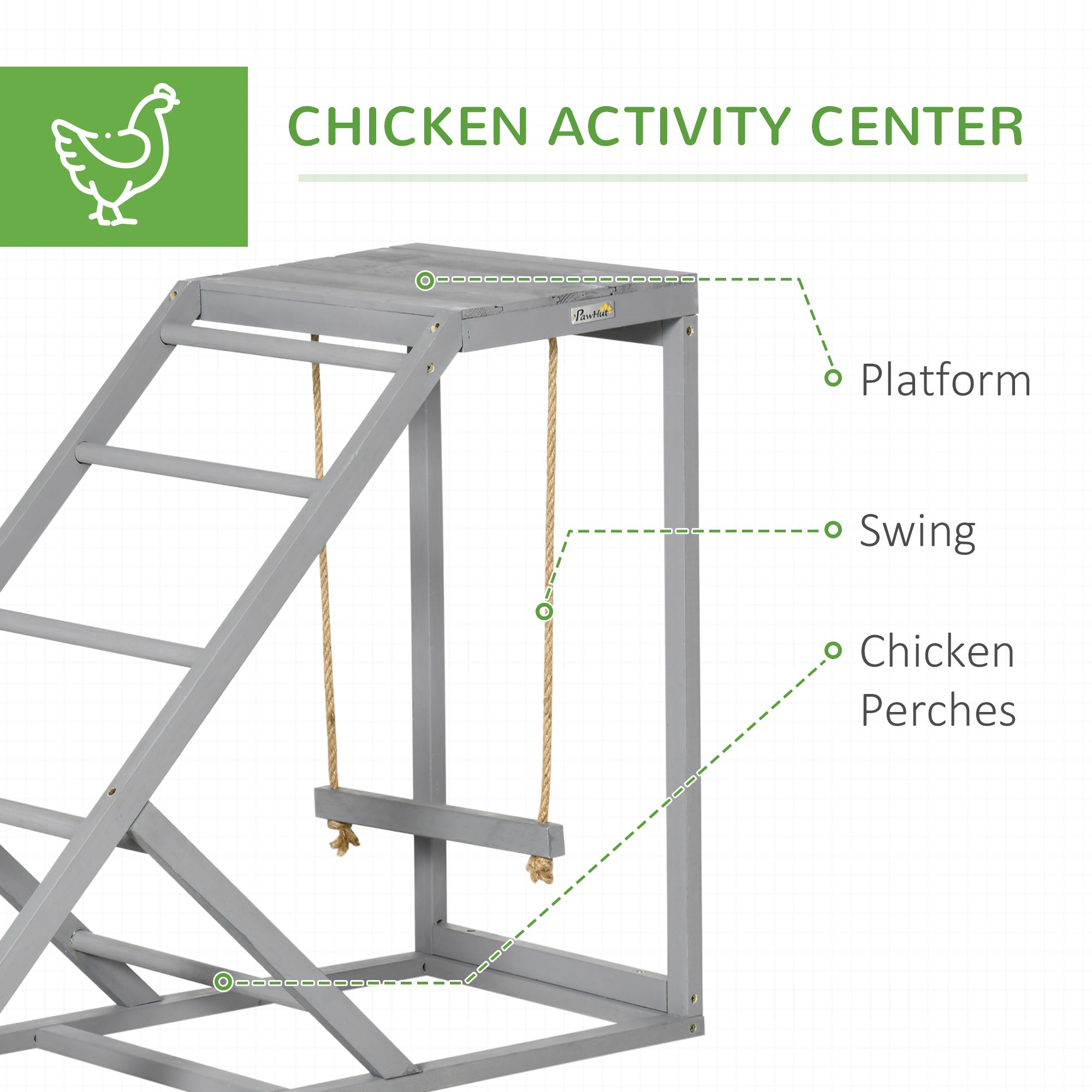 PawHut Walk-In Chicken Run, Galvanised Chicken Coop with Chicken Activity Shelf, Outdoor Hen Poultry House Cage Rabbit Hutch Garden with UV-resistant and Water-Resistant Cover, 3 x 4 x 2m