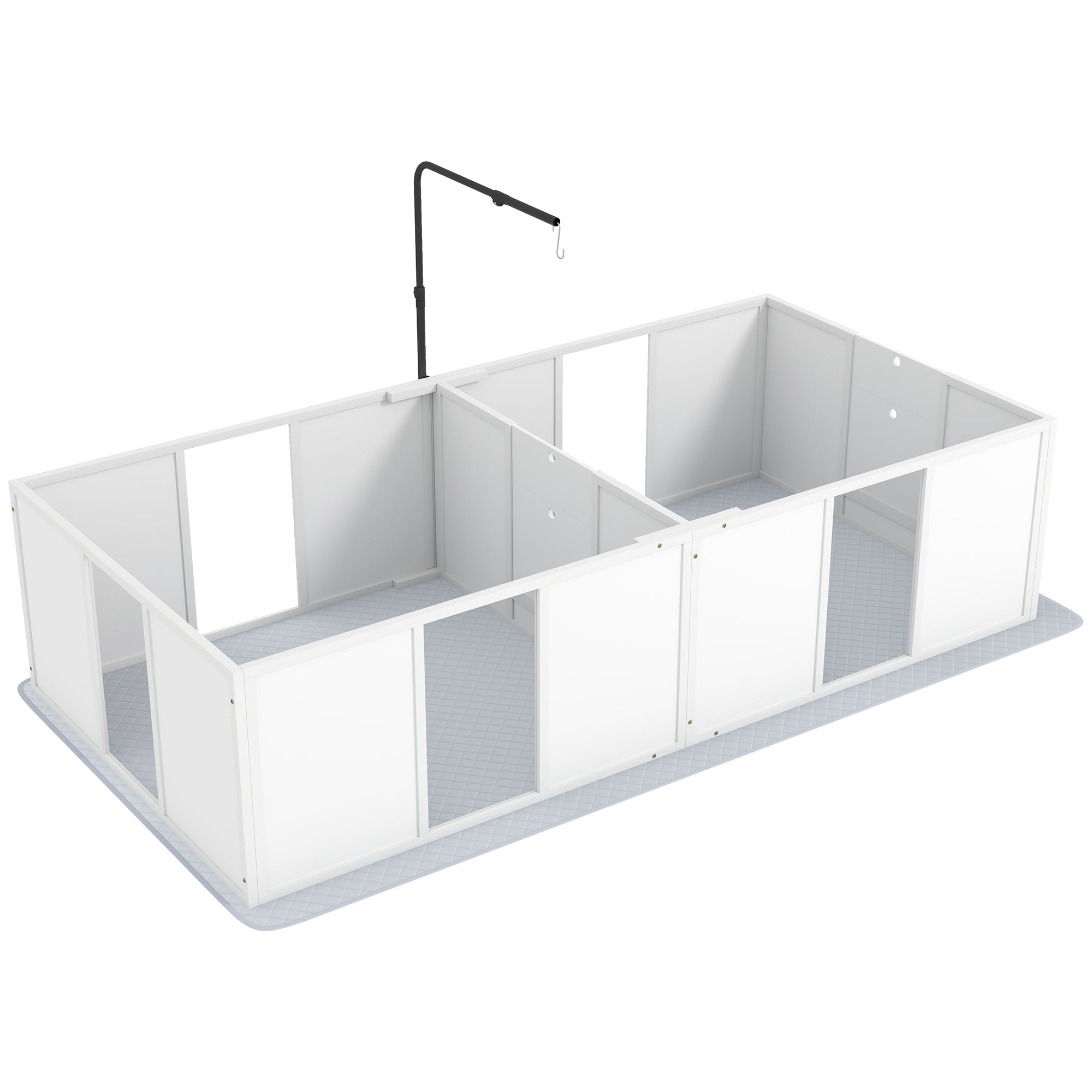 PawHut Whelping Box for Dogs, Newborn Puppy Supplies with Retractable Light Stand, Waterproof Pee Pad, Adjustable Height Door, Dog Whelping Pen for Small and Medium Breed Dogs, 77" x 38"