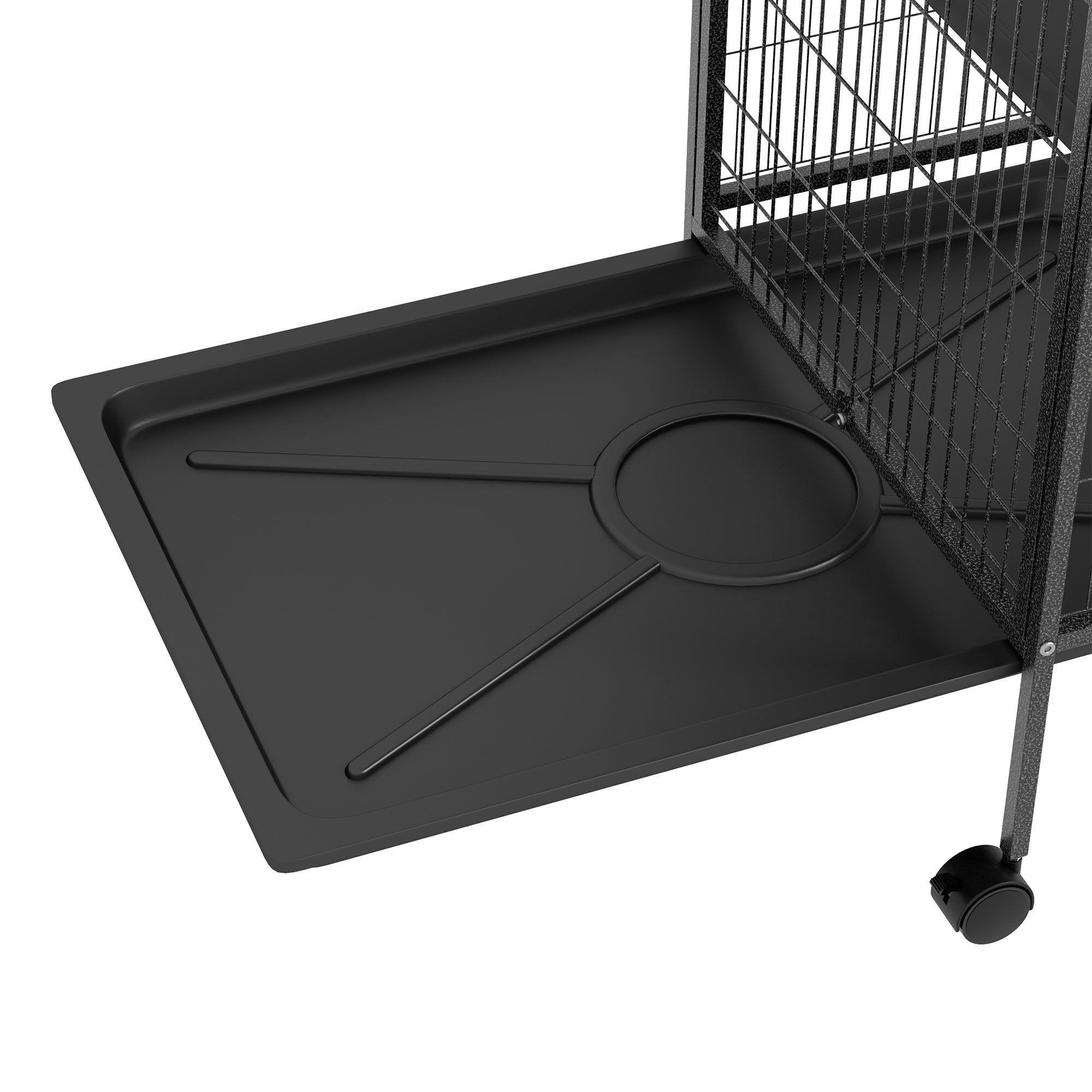 PawHut 6-Tier Rolling Small Animal Cage, Deluxe Rabbit Cage, Ferret Cage for Mink, Chinchilla, Kitten, Rabbit, Small Pet Play House with Hammock, Platform, Ramp, Charcoal Grey