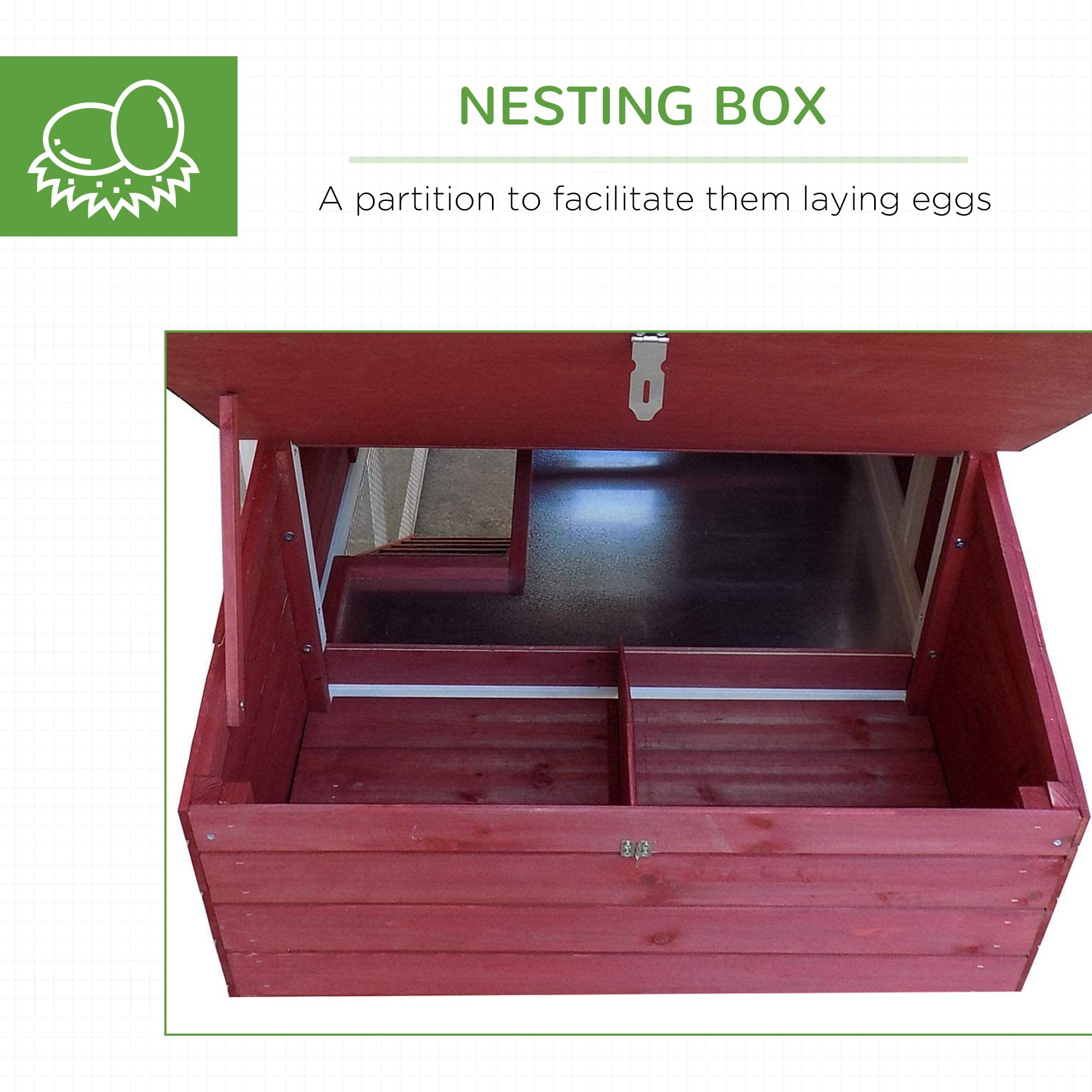 PawHut 63" Chicken Coop Wooden Hen House Rabbit Hutch Poultry Cage Pen Outdoor Backyard With Garden Box, Run Area, Nesting Box Brown