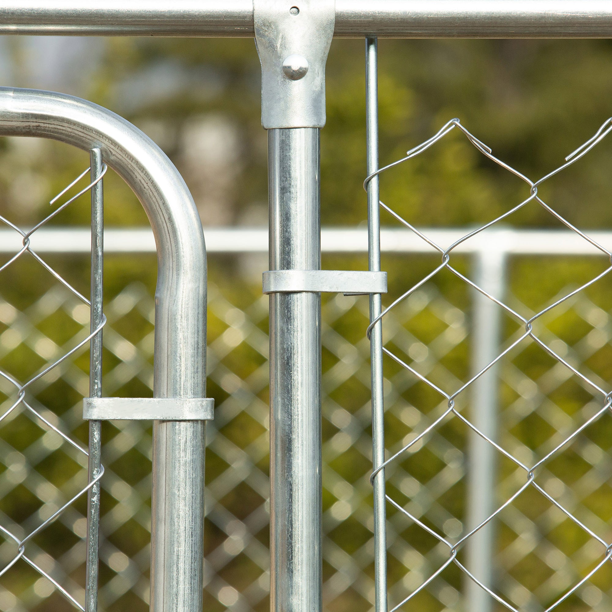 PawHut Large Dog Kennel Outside, Heavy Duty Dog Cage, Outdoor Fence Dog Run with Galvanized Chain Link, Secure Lock, 13.1' x 13.1' x 6'