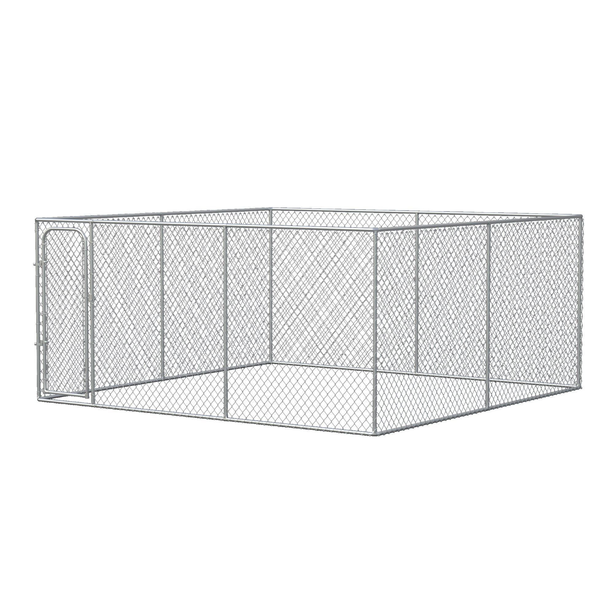 PawHut Large Dog Kennel Outside, Heavy Duty Dog Cage, Outdoor Fence Dog Run with Galvanized Chain Link, Secure Lock, 13.1' x 13.1' x 6'