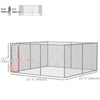 PawHut 172 Sq. Ft. Dog Playpen Outdoor, Walk-in Dog Run Kennel Puppy Exercise Pen with Galvanized Steel Frame, for Small and Medium Dogs, 13' x 13' x 6'