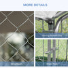 PawHut Dog Kennel Outdoor Run Fence with Roof, Steel Lock, Mesh Sidewalls for Backyard & Patio, 7.5' x 7.5' x 5.7'