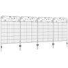 Outsunny Garden Fence, 4 Pack Metal Fence Panels, 11.5' Animal Barrier & Decorative Border Flower Edging for Yard, Landscape, Patio, Outdoor Décor, 43" H, Square Vines