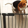 PawHut 30"-32" Extra Wide Pet Gate with Small Door, 35"H Dog Gate with Safety Gate Barrier, Stair Pressure Fit, Auto Close, Double Locking, for Doorways, Hallways, Black