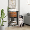 PawHut 30"-32" Extra Wide Pet Gate with Small Door, 35"H Dog Gate with Safety Gate Barrier, Stair Pressure Fit, Auto Close, Double Locking, for Doorways, Hallways, Black