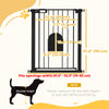 PawHut 30"-32" Extra Wide Pet Gate with Small Door, 35"H Dog Gate with Safety Gate Barrier, Stair Pressure Fit, Auto Close, Double Locking, for Doorways, Hallways, Black