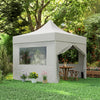 Outsunny 10' x 10' Pop Up Canopy Tent with Sidewalls, UPF50+ Instant Sun Shelter, Height Adjustable Portable Gazebo, with Wheeled Bag and Sand Bags for Outdoor, Garden, Patio