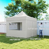 Outsunny 10' x 10' Pop Up Canopy Tent with Sidewalls, UPF50+ Instant Sun Shelter, Height Adjustable Portable Gazebo, with Wheeled Bag and Sand Bags for Outdoor, Garden, Patio