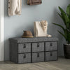 HOMCOM Shoe Bench with Seat, Shoe Storage Bench with Cushion and 6 Fabric Drawers for Entryway, Hallway, Living Room, Bedroom, Charcoal Grey