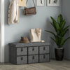 HOMCOM Shoe Bench with Seat, Shoe Storage Bench with Cushion and 6 Fabric Drawers for Entryway, Hallway, Living Room, Bedroom, Charcoal Grey