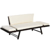 Outsunny Wicker Patio Furniture with Cushion, Outdoor PE Rattan Furniture Convertible Sofa Bed with Adjustable Armchair, Chaise Lounge Loveseat, for Deck, Backyard, Brown