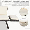 Outsunny Wicker Patio Furniture with Cushion, Outdoor PE Rattan Furniture Convertible Sofa Bed with Adjustable Armchair, Chaise Lounge Loveseat, for Deck, Backyard, Brown