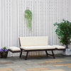 Outsunny Wicker Patio Furniture with Cushion, Outdoor PE Rattan Furniture Convertible Sofa Bed with Adjustable Armchair, Chaise Lounge Loveseat, for Deck, Backyard, Brown