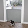 PawHut Retractable Pet Gate, 32.5" Tall, Extends to 45.3" Wide, Foldable Mesh Dog Gate for house, w/ Single Hand Operation, for Stairs, Doorways, Hallways - Grey