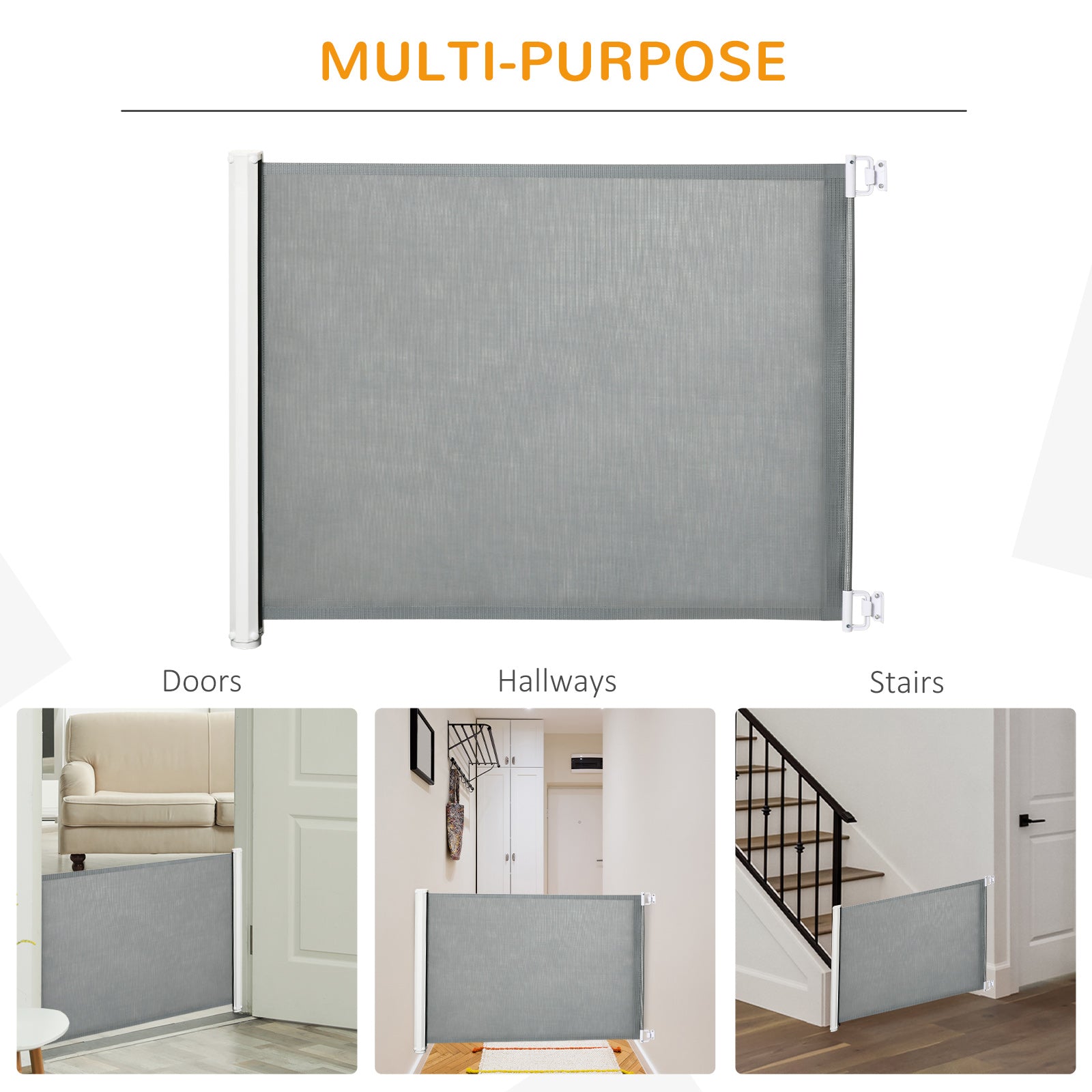 PawHut Retractable Pet Gate, 32.5