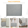 PawHut Retractable Pet Gate, 32.5" Tall, Extends to 45.3" Wide, Foldable Mesh Dog Gate for house, w/ Single Hand Operation, for Stairs, Doorways, Hallways - Grey