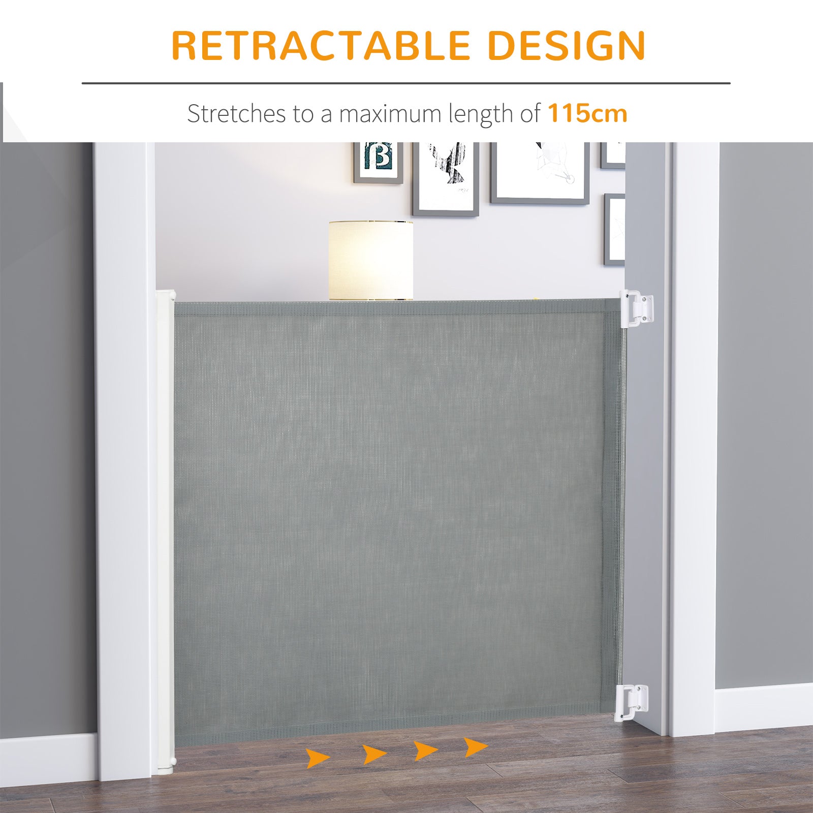 PawHut Retractable Pet Gate, 32.5