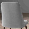 HOMCOM Dining Chairs Set of 4, Modern Kitchen Chairs with Velvet-touch Upholstery, Curved Back and Wood-grain Steel Legs, Accent Chairs for Living Room, Bedroom, Grey