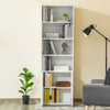 HOMCOM 4-Tier Bookcase, Tall Storage Bookshelf with Double Door Cabinet, Modern Display Shelves for Home Office, Living Room, Bathroom, Study, White